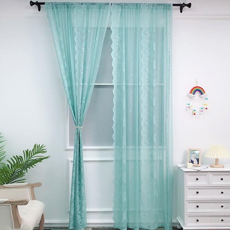 Lace Sheer Curtain Korean Style Light Filtering Living Room Bedroom Balcony Grey Green 140x100 140x160 140x200 140x260
