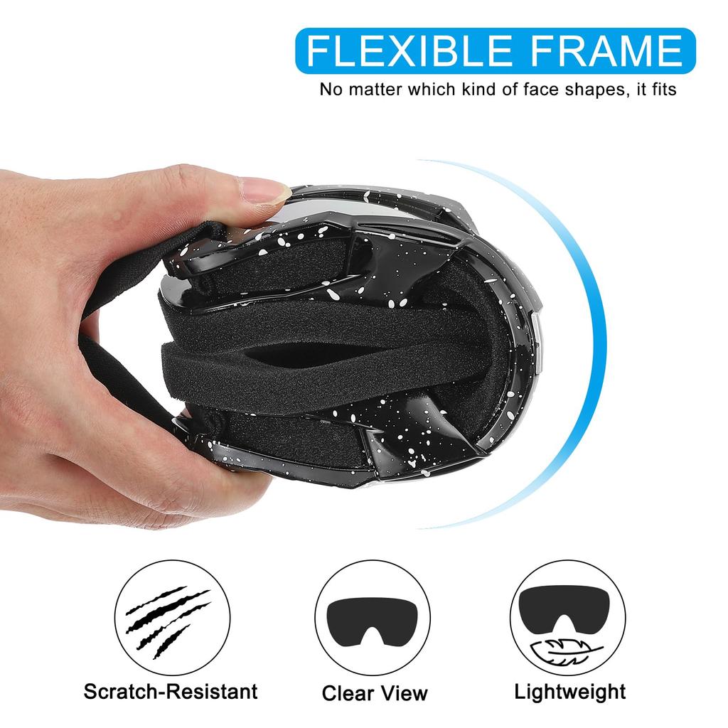 [PATIKIL] Dirt Bike Goggles 2-Pack for Motorcycle Goggles - Black/White & Colorful/Gold Lenses