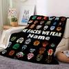 Halloween Monsters Horror Faces Customized Your Name Blanket Lightweight And Comfortable Warm Blanket Suitable For Bed Home Chair Office Sofa Camping