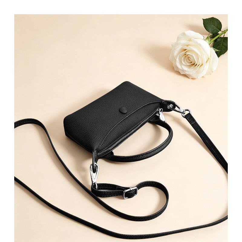 Simple mini handbag women's removable shoulder strap daily messenger bag solid color messenger bag