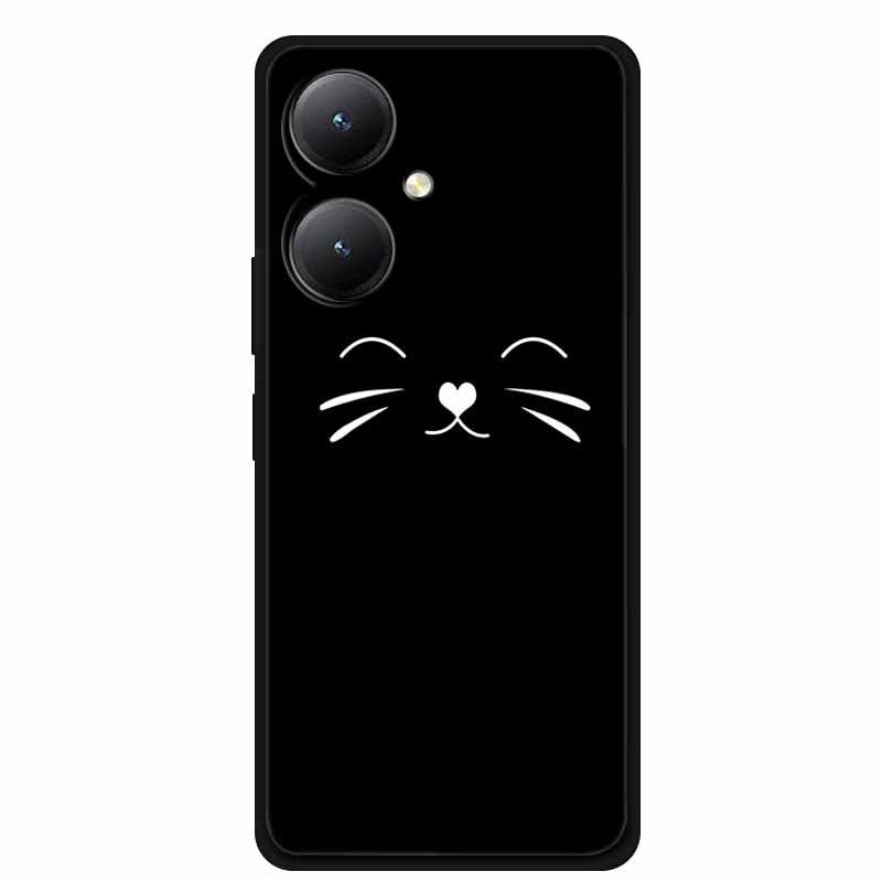 Черный мягкий чехол из ТПУ для телефонов Y27 4G, Y35, Y35m+, Y55T 5G - Дизайн с перекрестными линиями