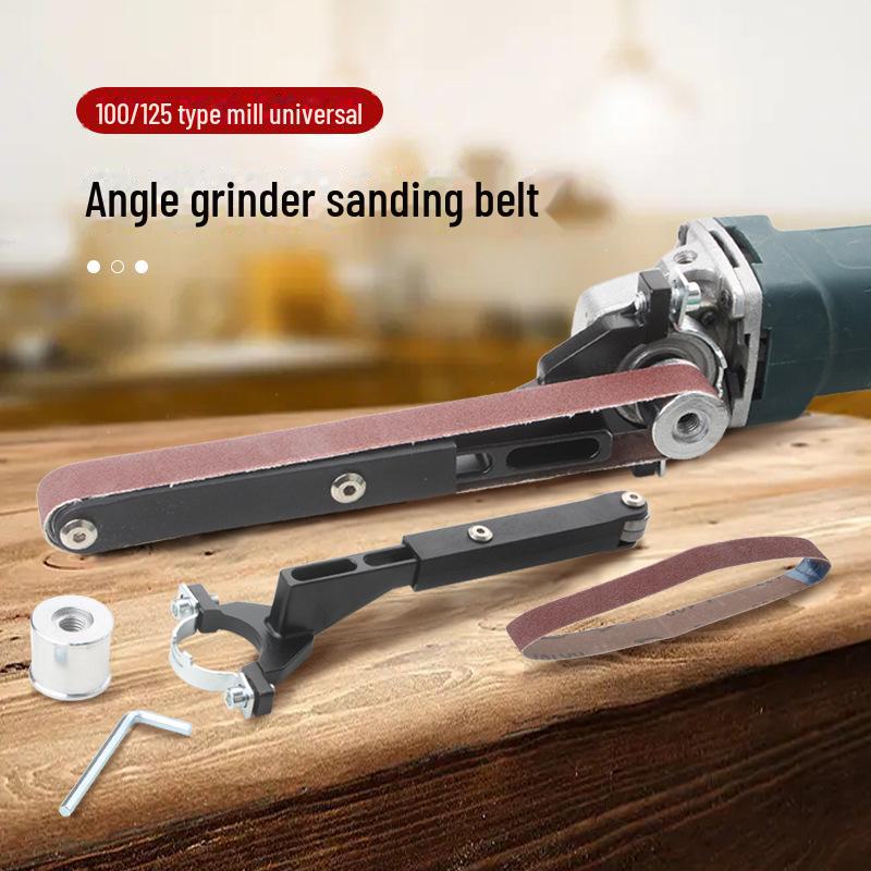Modified Angle Grinder Belt Sander for Woodworking, Rust Removal, and Polishing