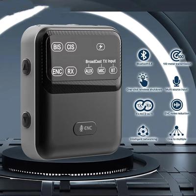 Bluetooth 5.4 Аудиоприемник-передатчик LC3 Один ко многим 3,5 мм разъем Auracast LE Audio Bluetooth адаптер для церкви, экскурсовода