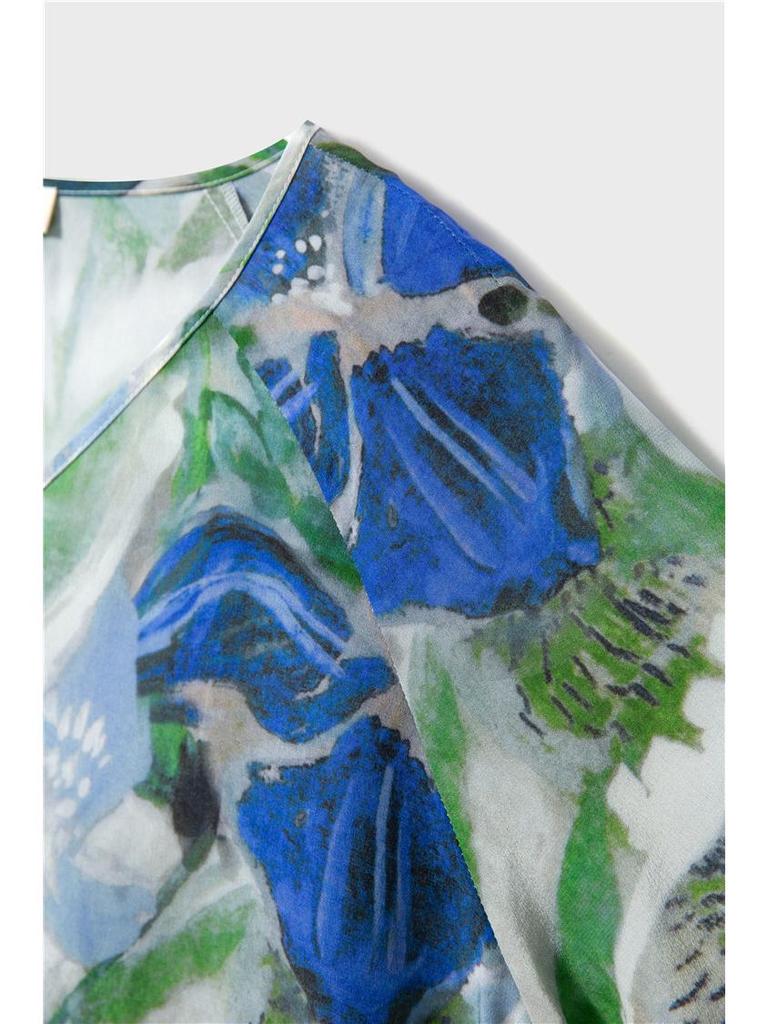 Женская блузка из набивного шелка тутового дерева, крепдешина, для пляжа, топ для отпуска, весенний наряд