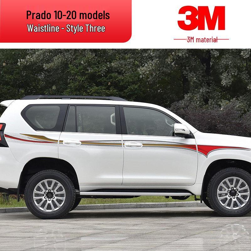 Toyota Prado 10-22 Модели Автомобильная Полоса на Кузов Наклейка на Поясную Линию.