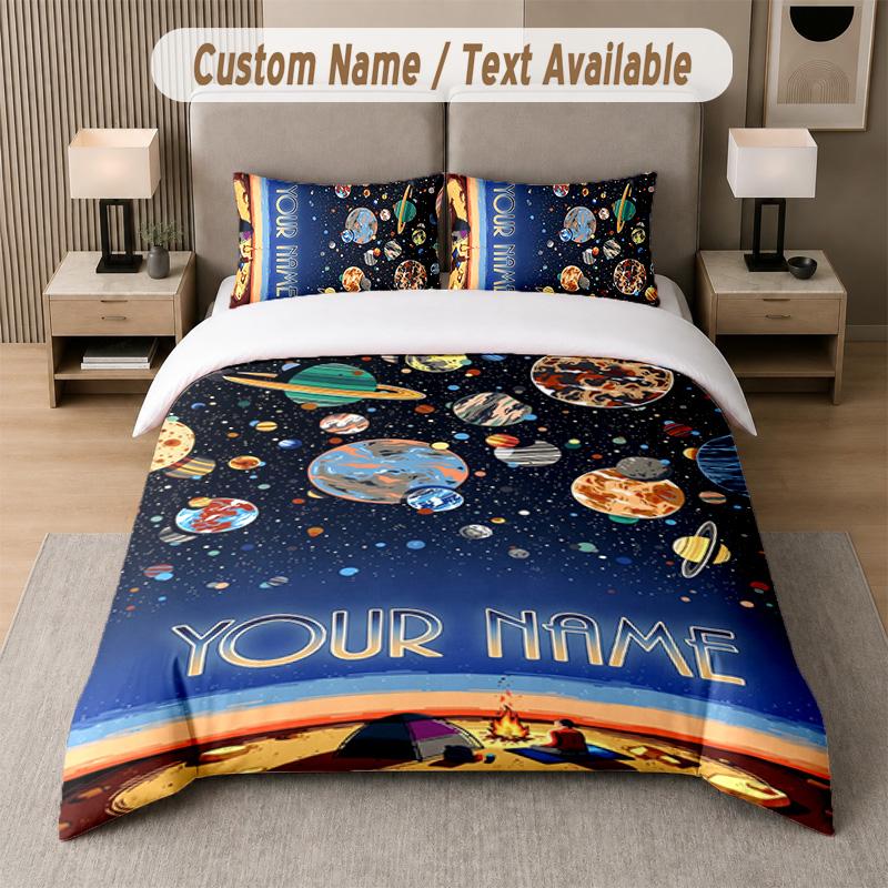Arctic Monkeys 3Pcs Bedding Set, Personalized Custom Name Text, 1 Duvet Cover & 2 Pillowcases For Bedroom