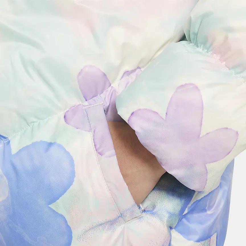 Nike Пуховик с принтом «галочка» и шевроном, с капюшоном, на молнии, повседневные детские куртки, многоцветные FZ3436-901