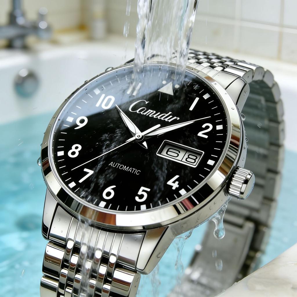 Men's Automatic Mechanical Watch Luminous Waterproof Dual Calendar Quartz Digital Wristwatch New