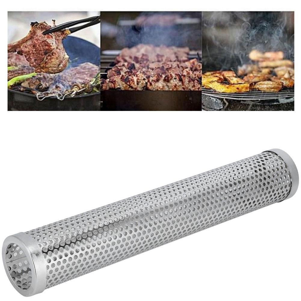 Portable 12in Stainless Steel BBQ Smoker Tube Barbecue Accessory for Electric Gas Charcoal Grill