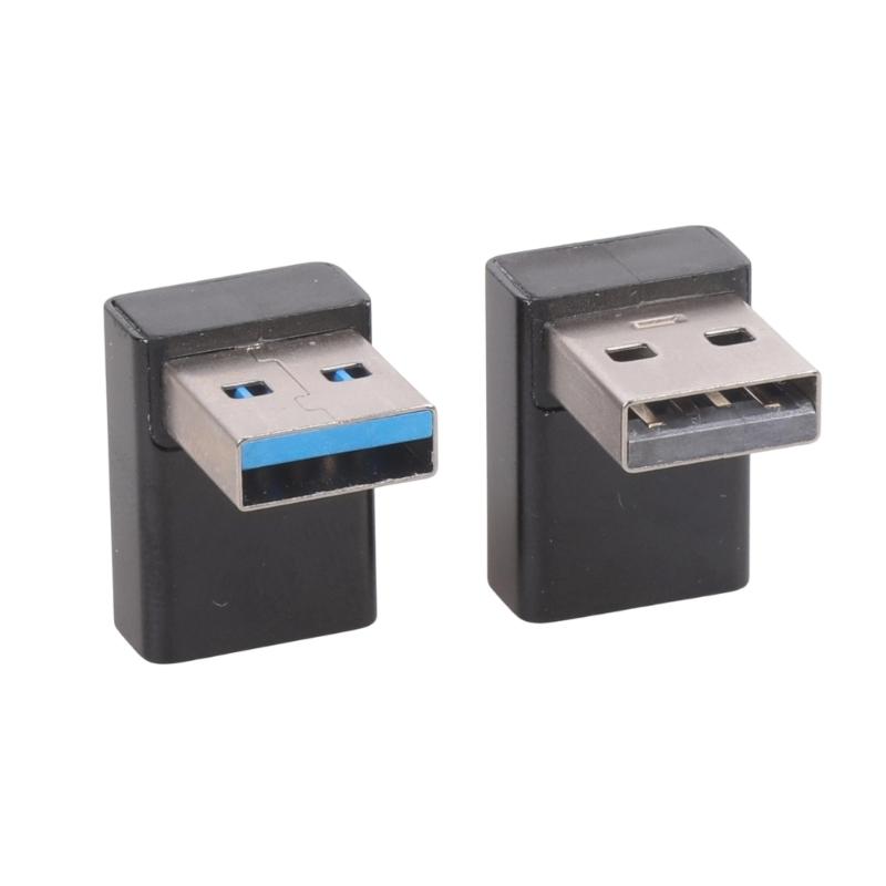 Адаптер USB на USB C под углом 90 градусов, 2 шт., USB3.0 Male на Type C Female, Конвертер для зарядки, Поддержка передачи данных