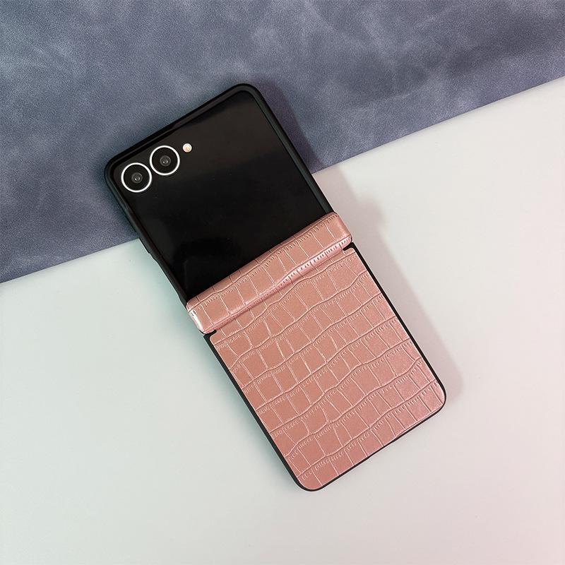 Совместимый кожаный чехол для Samsung Galaxy Z Flip 8: Полное покрытие шарнира и защита от падений для Z Flip 6/7.