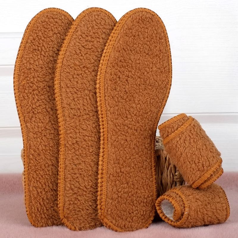 Winter Alpaca Wool Insoles Soft Plush Warm Thicken Foot Thermal Shoe Insole for Women Men Breathable Snow Boots Shoes Heat Pads
