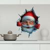 Christmas Creative Broken Wall Cartoon Santa Claus Living Room Room Background Wall Decoration Wall Sticker