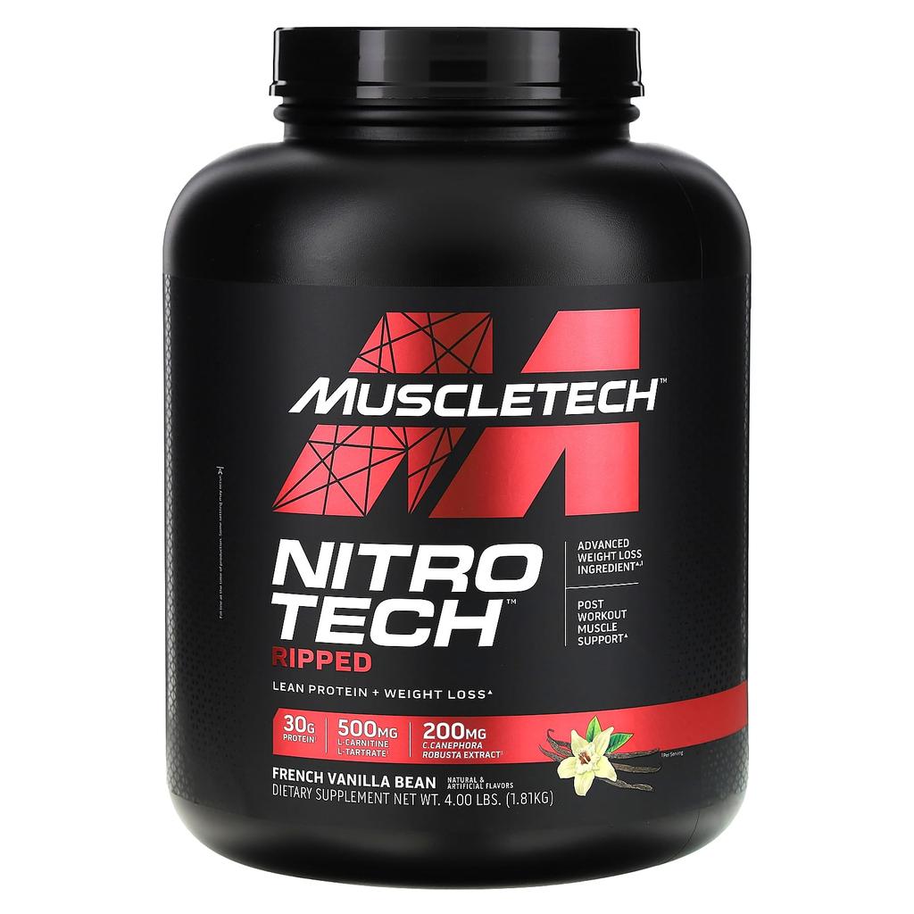 MuscleTech, Nitro Tech Lipt, Ultimate Protein + Weight Loss Formula, French Vanilla Swirl, 4 lbs (1.81 kg)