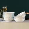 Керамические миски для супа с лапшой Haoya Jingdezhen, 6 дюймов, набор из 6 штук - Узор «Прогулка во времени»