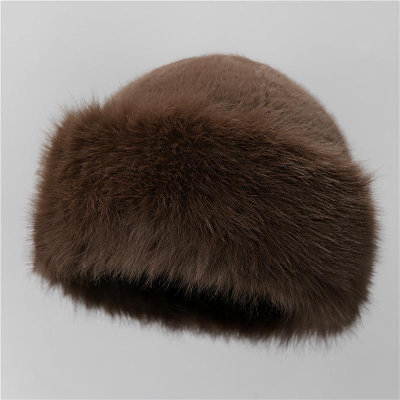 Plush Mongolian Hat Women'S Season Outdoor Cold-Proof White Warm Northeast Basin Hat Ear Hat Mother Bucket Hat