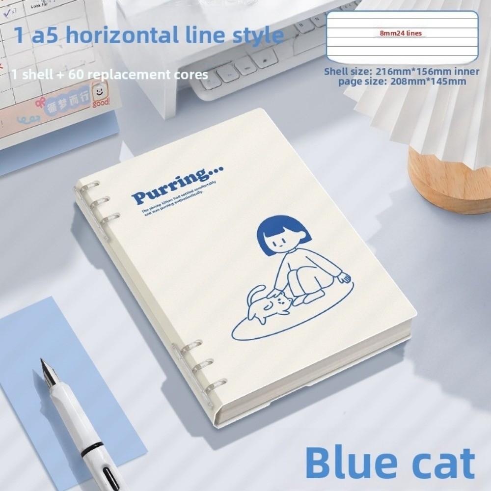 Блокнот А5/В5 на разъемных кольцах Щенок Блокнот со съемным переплетом 60 листов/120 страниц Блокнот в горизонтальную линию