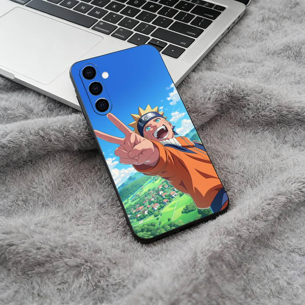 Hot anime-N-Naruto-Hokage Soft Silicone phone Case for Samsung Galaxy A73/A71/A72/A70/A53/A52/A51 - Black