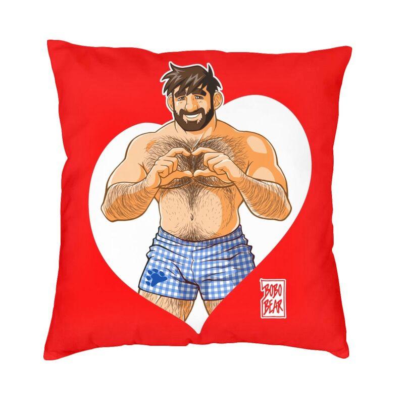 Gay Pride Adam And Ben Like To Play Pillow Living Room Decor Bobo Bear Lgbt Art Cushion Decoration Salon Square Pillowcase