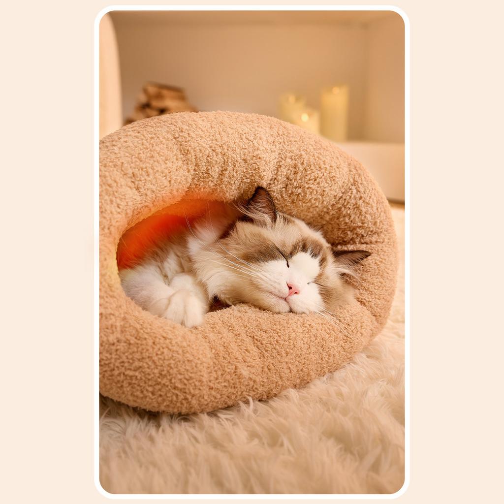Зимняя кровать для котят, толстый флис, мягкий, удобный сон для маленьких домашних кроликов, зимняя кровать для сна в помещении, карманное гнездо