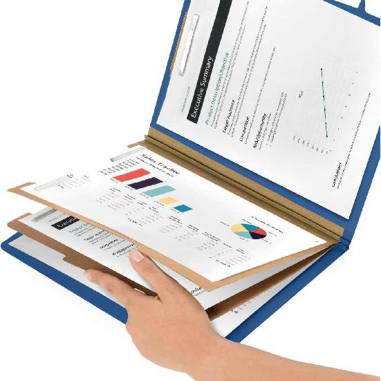 QYH Self-Adhesive Prong Paper Fasteners 1 inch Capacity, 130 Fasteners/Box