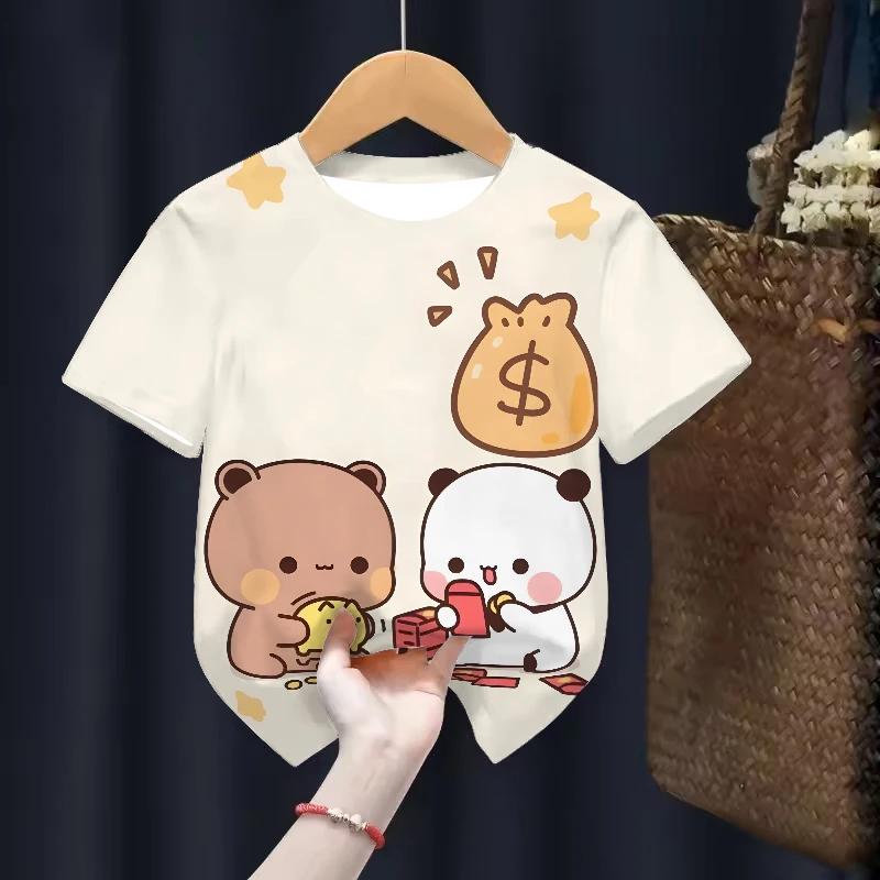 Одежда для детей капибары Футболки Летние с принтом Мультяшная мода Футболка с коротким рукавом Топы для девочек Свободные футболки
