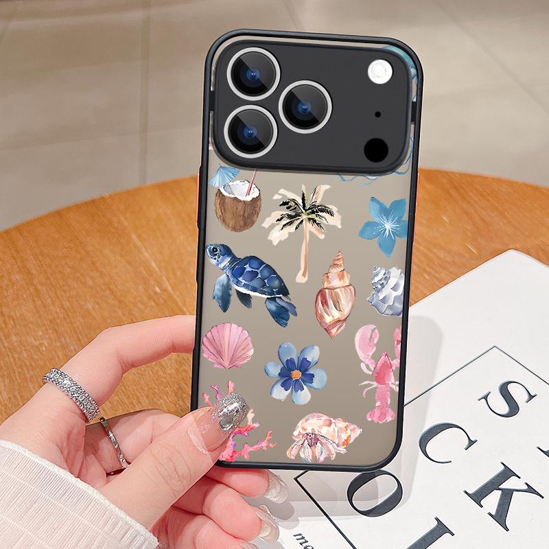 Чехол с принтом китовой акулы для iPhone 17 Air 16e 16 15 14 Pro Max 13 12 17 Pro 11 Ударопрочный Мягкий край Жесткий ПК Матовый чехол для телефона