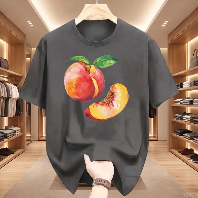 Летняя футболка с коротким рукавом Harajuku Streetwear с изображением целого персика и мужчины-слайса, эстетичные топы