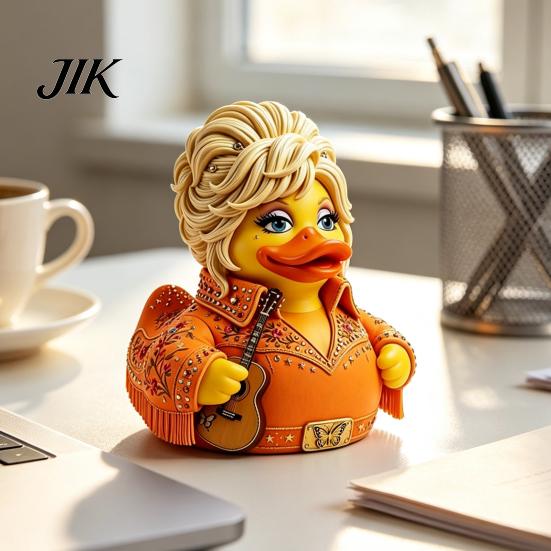 Unique Plastic Duck Collectibles Charming Novelty Ornament, Musical Theme with Guitar Collectible Gifts for Musicians Decor, Decorative Sculpture