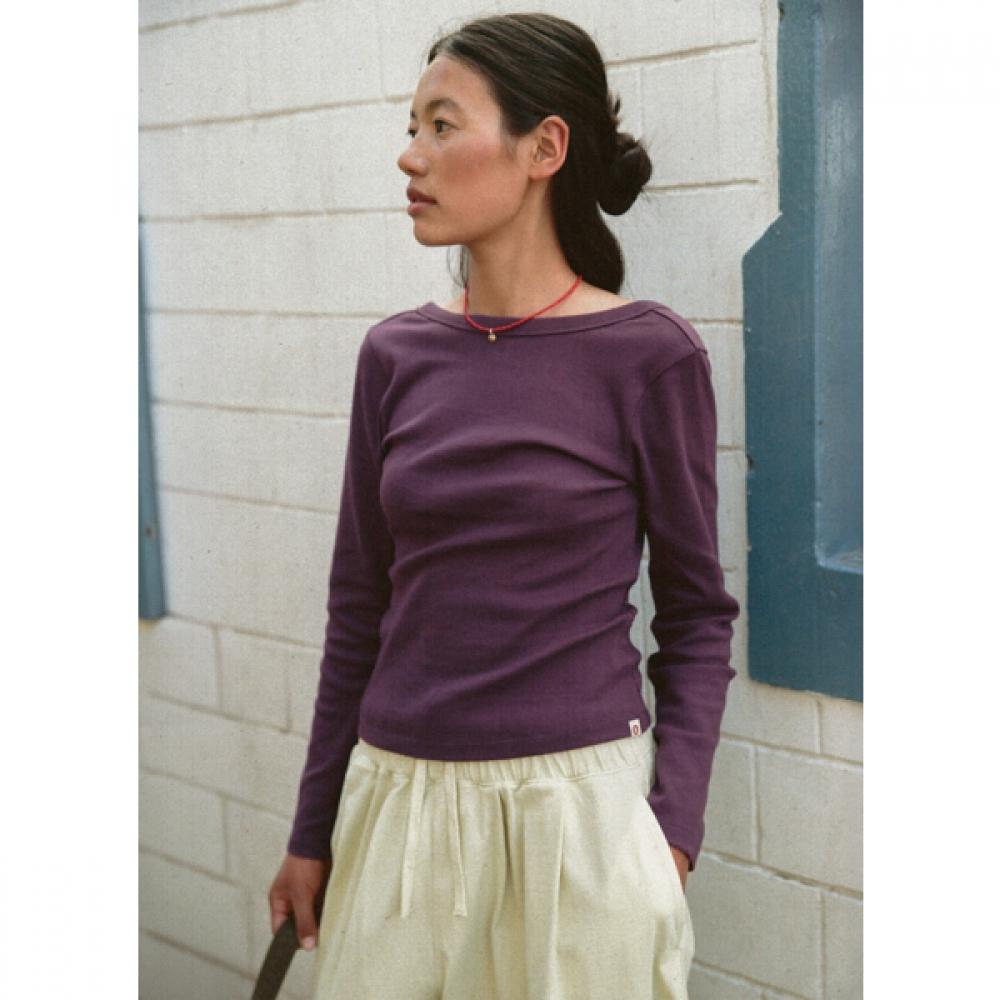 Budhi Mudra Essential Scoop Long Sleeve Deep Purple B63002atl91