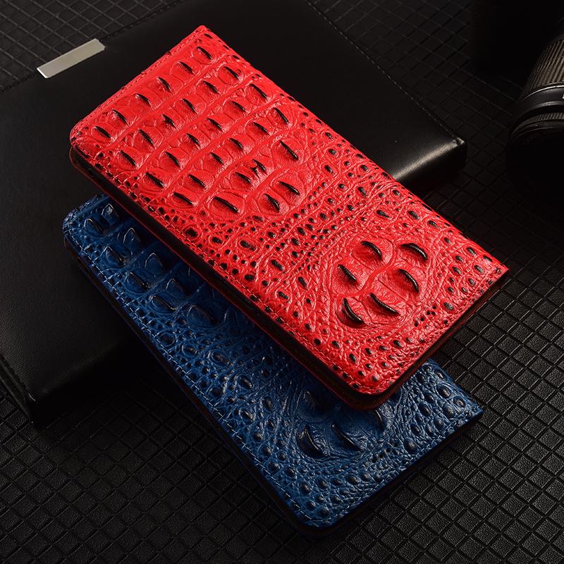 Crocodile Claw Genuine Leather Flip Case For Realme 13 14 14T 15 15T 16 Pro Plus 4G 5G Phone Cover Card Cases Fall prevention