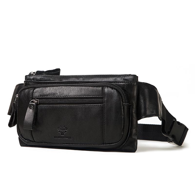 Humerpaul Известный бренд, модная мужская поясная сумка из натуральной кожи, органайзер, дорожная нагрудная сумка, необходимый поясной ремень, маленькая сумка на пояс для мобильного телефона