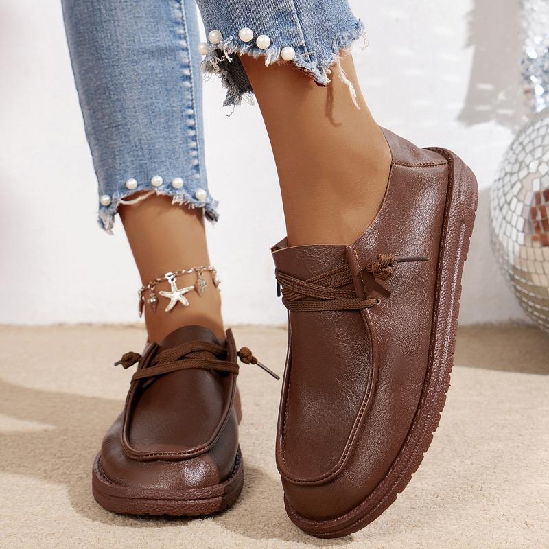 Мода 2024 года. Брендовые женские туфли с перекрестной шнуровкой. Женские туфли на плоской подошве. Модные туфли на плоской подошве с круглым носком. Горячая распродажа. Большие размеры. Однотонные туфли на плоской подошве. Низкий каблук.