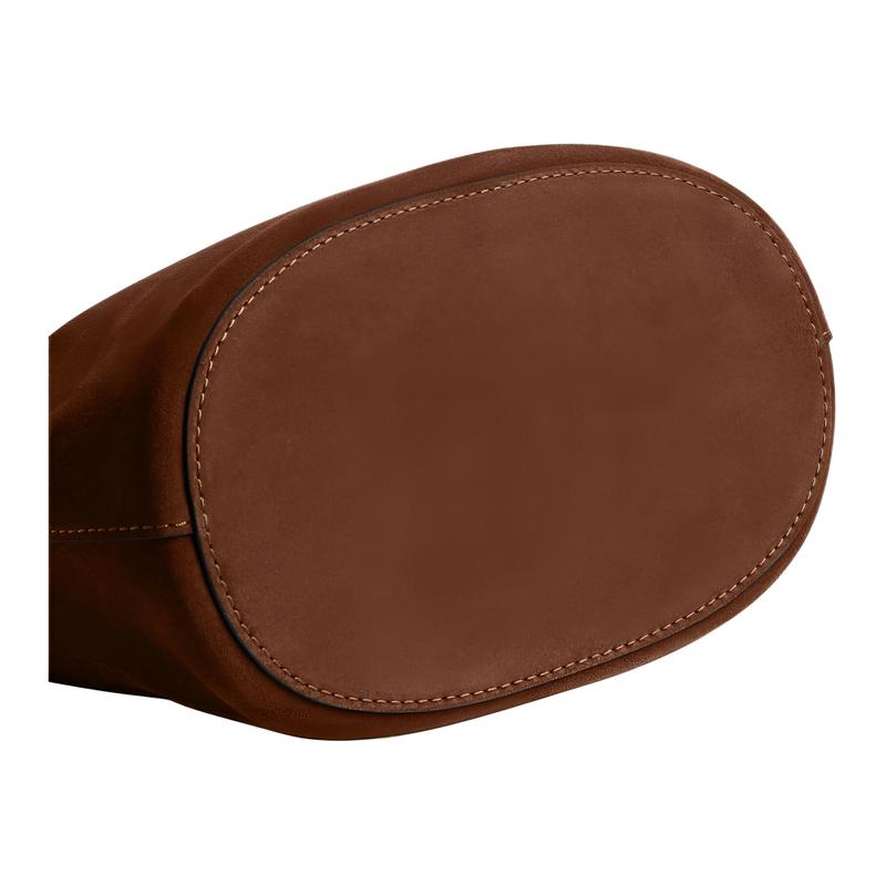 COACH Bleecker 28 brand micro-label metal hardware bucket bag mother bag crossbody cowhide shoulder bag large size women's warm brown