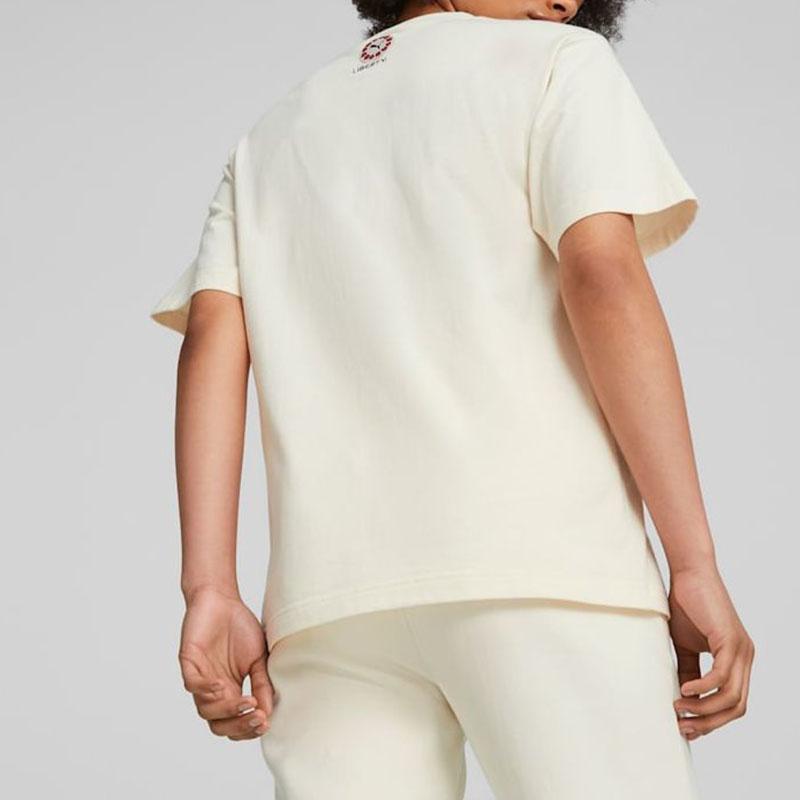 Puma X Liberty Collaboration SS23 Цветочный принт Вышитая свободная футболка с коротким рукавом женские топы Off-White 539829-65