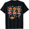 Girls Halloween Ballet Skeleton Pumpkin Girls Skeleton Women T-Shirt