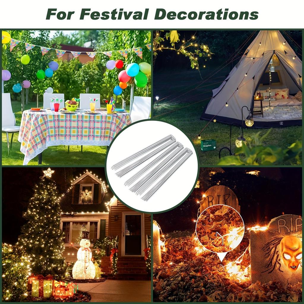 20 шт. оцинкованных стальных U-образных кольев для крепления ткани и палаток