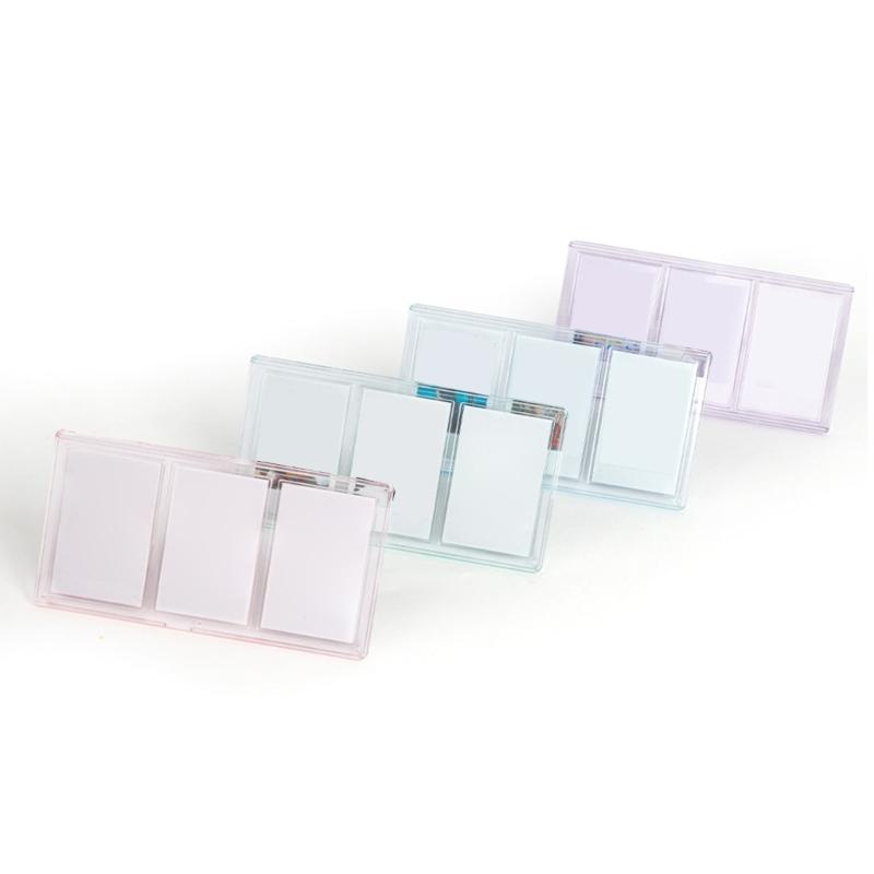 3 Inch Instant Camera Frame Showcase with Three Compartments Transparent Photo Card Holder Box