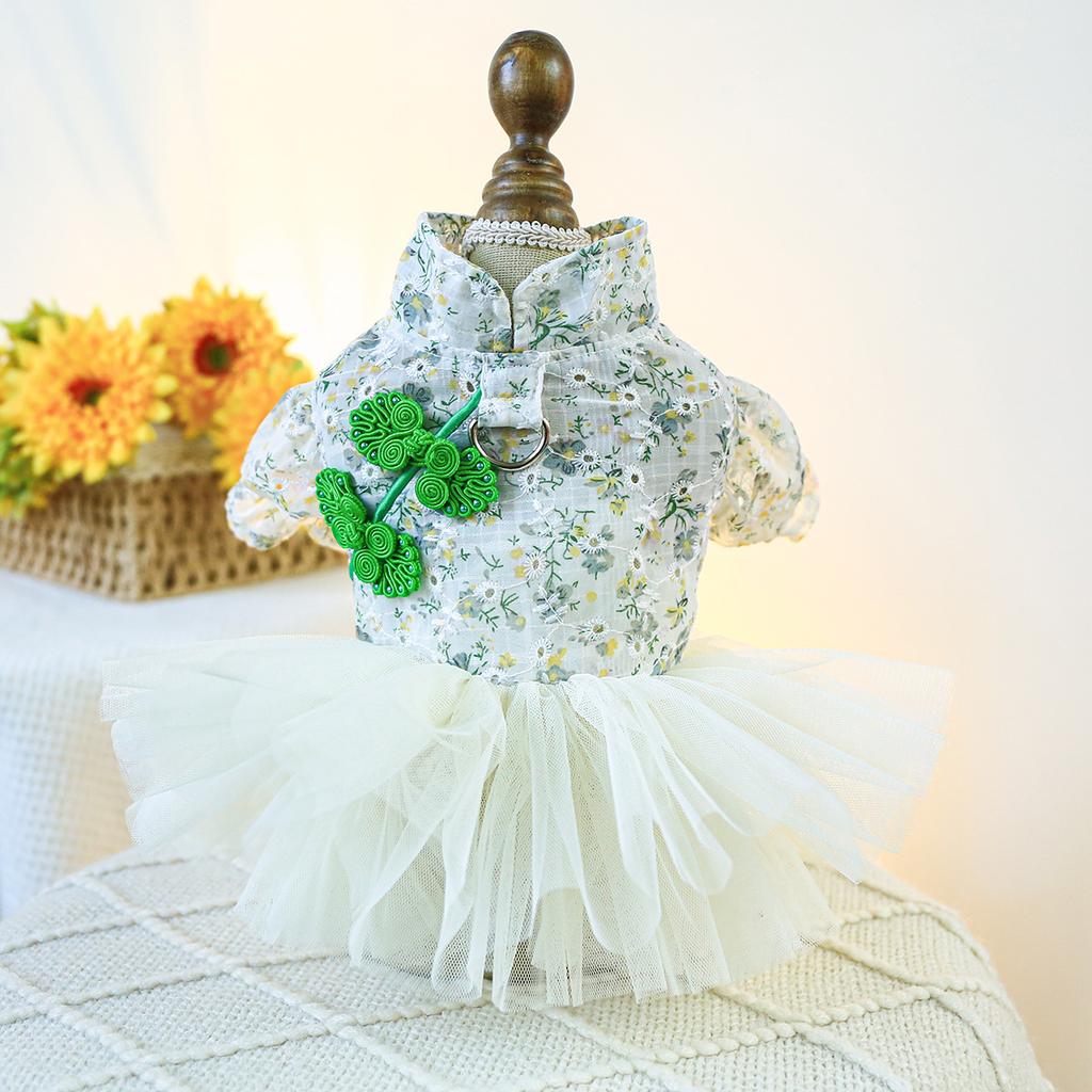 Pet Circle Dogs Cats Cats Apparel Puffy Saree Chest and Back High-end Dresses Dresses Wedding Collection