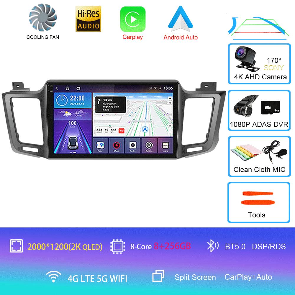 Android 14 Автомобильное радио для Toyota RAV4 RAV 4 2013 - 2017 Мультимедийный видеоплеер 4G Carplay GPS Стерео Головное устройство Авто
