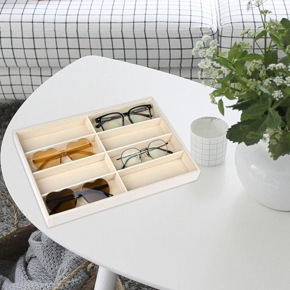 Stackable Sunglass Organizer Beige Grey Eyeglass Display Tray New Glasses Holder for Men Women