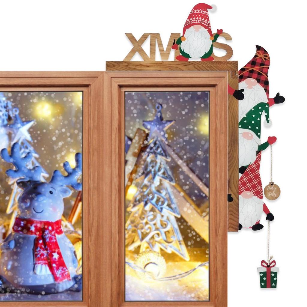 Mingguan Christmas Cartoon Letter Door Frame & No-Face Doll Decorations