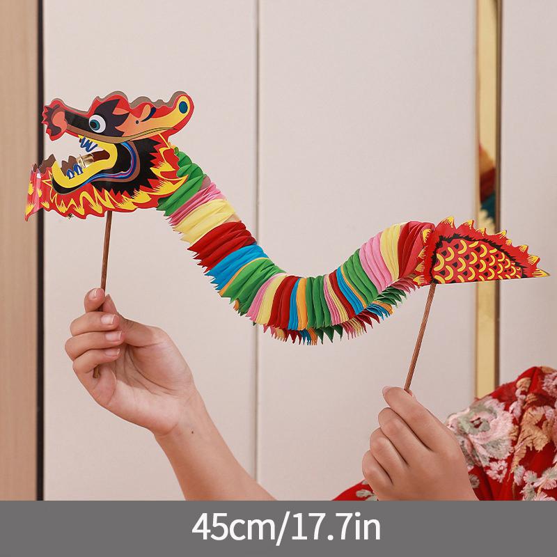 Chinese New Year Dragon Dance Decoration Paper Dancing Dragon Chinese Wedding Hand Held Toys 3D Paper Dragon Photo Props