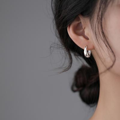 Серебряные корейские геометрические серьги-кольца Простой темперамент Изысканные Горячие Semale Сексуальные Ювелирные изделия Подарок