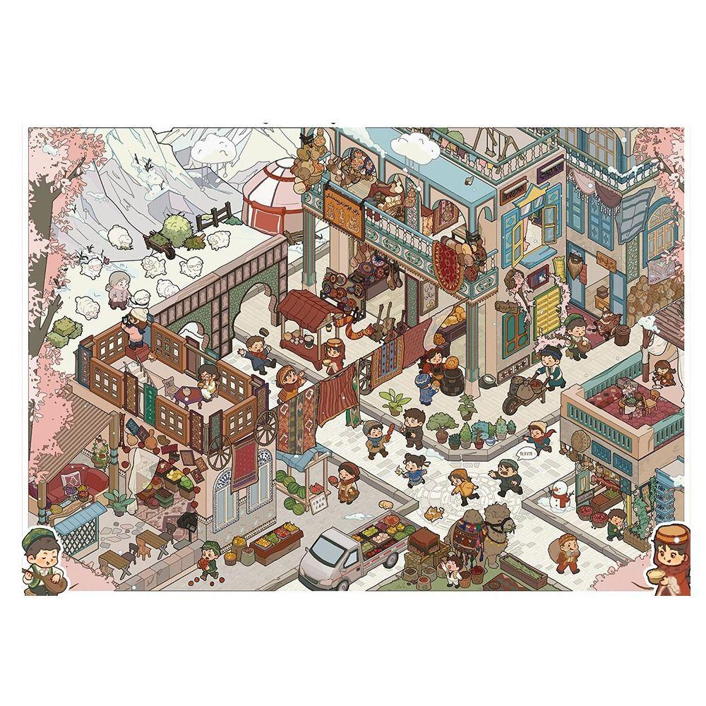 Kawaii Design Landscape Sticker Special Economic Zone DIY Design DIY Pocket Scene Festival Theme 3D City Sticker