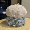 Новый Стиль Маленький Ароматный Черный Берет для Женщин на Осень Маленькое Лицо Корейский Темперамент Восьмиугольная Шляпа Берет Художника