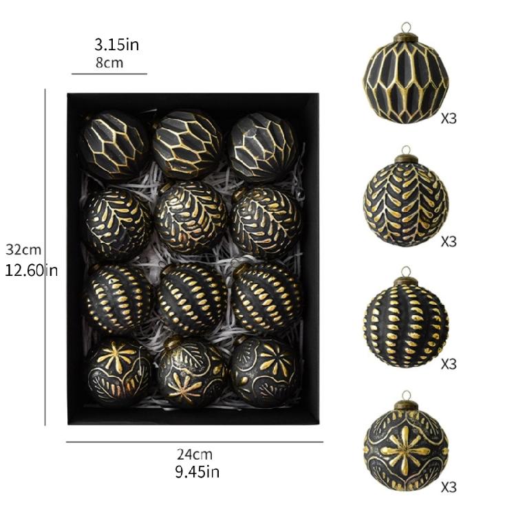 12 шт. Мерцающие елочные шары 8 см Небьющиеся елочные шары Подвесные украшения для елки Венка Каминной полки