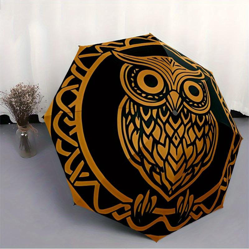 1pc Owl Celtic Automatic Open/Close Umbrella, Portable Folding Umbrella for Travel, Themed Events, It is suitable as a gift for various festivals, Out