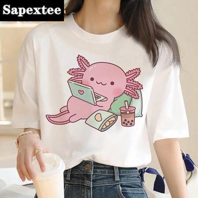 Ajolote Axolotl футболка одежда feUnisex kawaii винтажная одежда y2k с принтом одежда для пар футболка унисекс tumblr эстетика