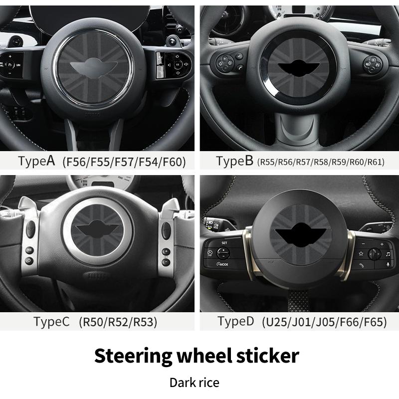 Car Steering Wheel Sticker For Mini Cooper F56 F55 F60 R56 R60 F65 U25 Countryman PU Leather Stickers Interior Car Accessories